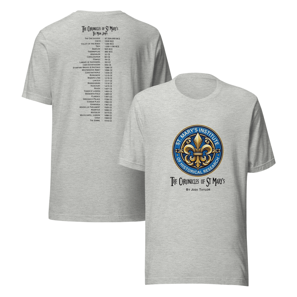 Chronicles of St Mary’s List of the Main Jumps band-style Unisex t-shirt in light colours (up to 5XL)