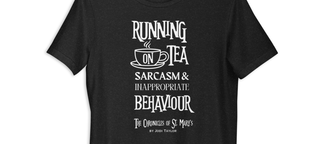 Running on Tea & Sarcasm Unisex t-shirt in dark colours (up to 5XL)