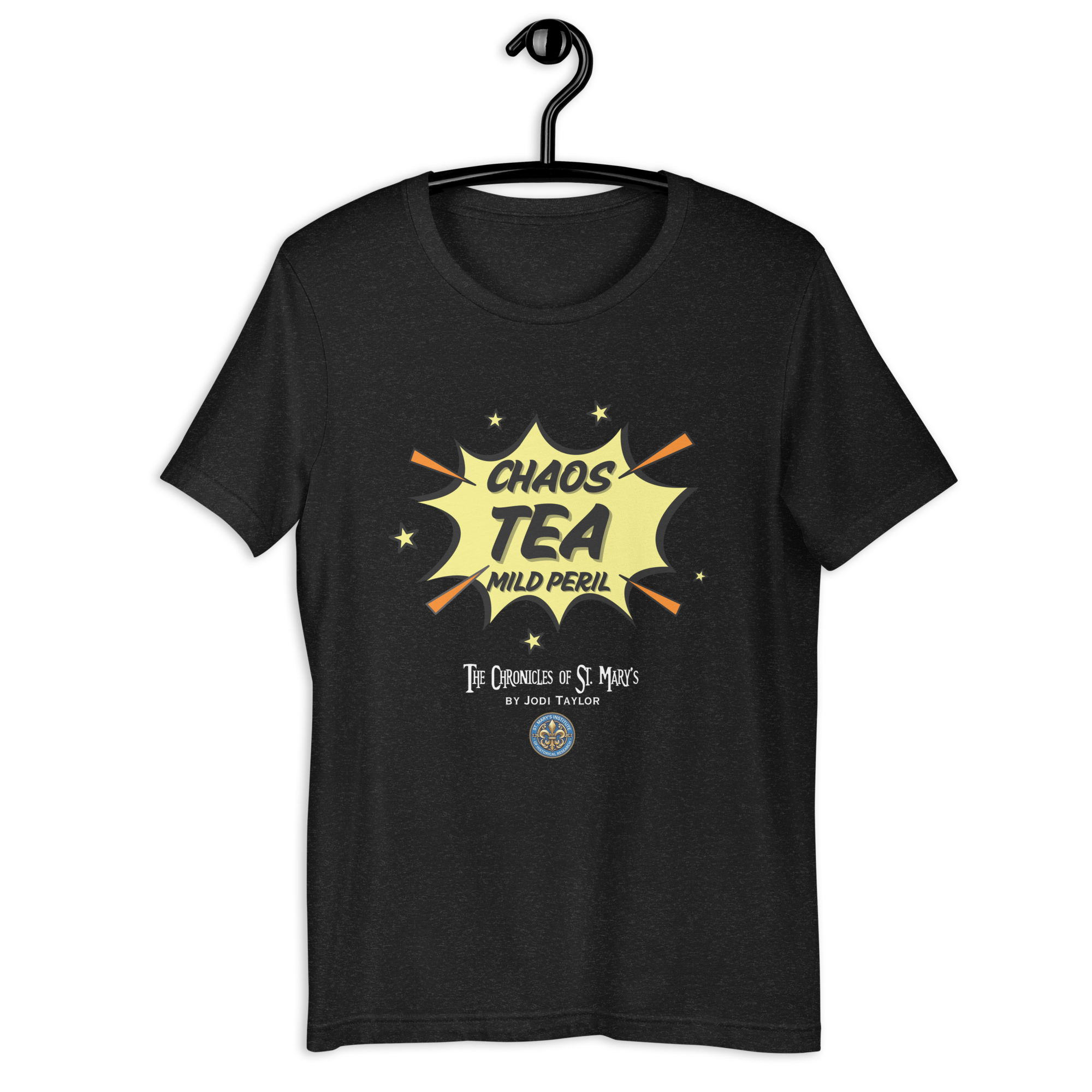 Chaos, Tea, Mild Peril - Unisex t-shirt in dark colours (up to 5XL)