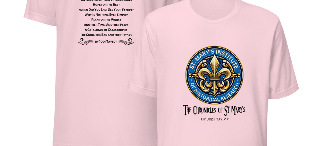 Chronicles of St Mary’s Book List band-style Unisex t-shirt in light colours (up to 5XL)
