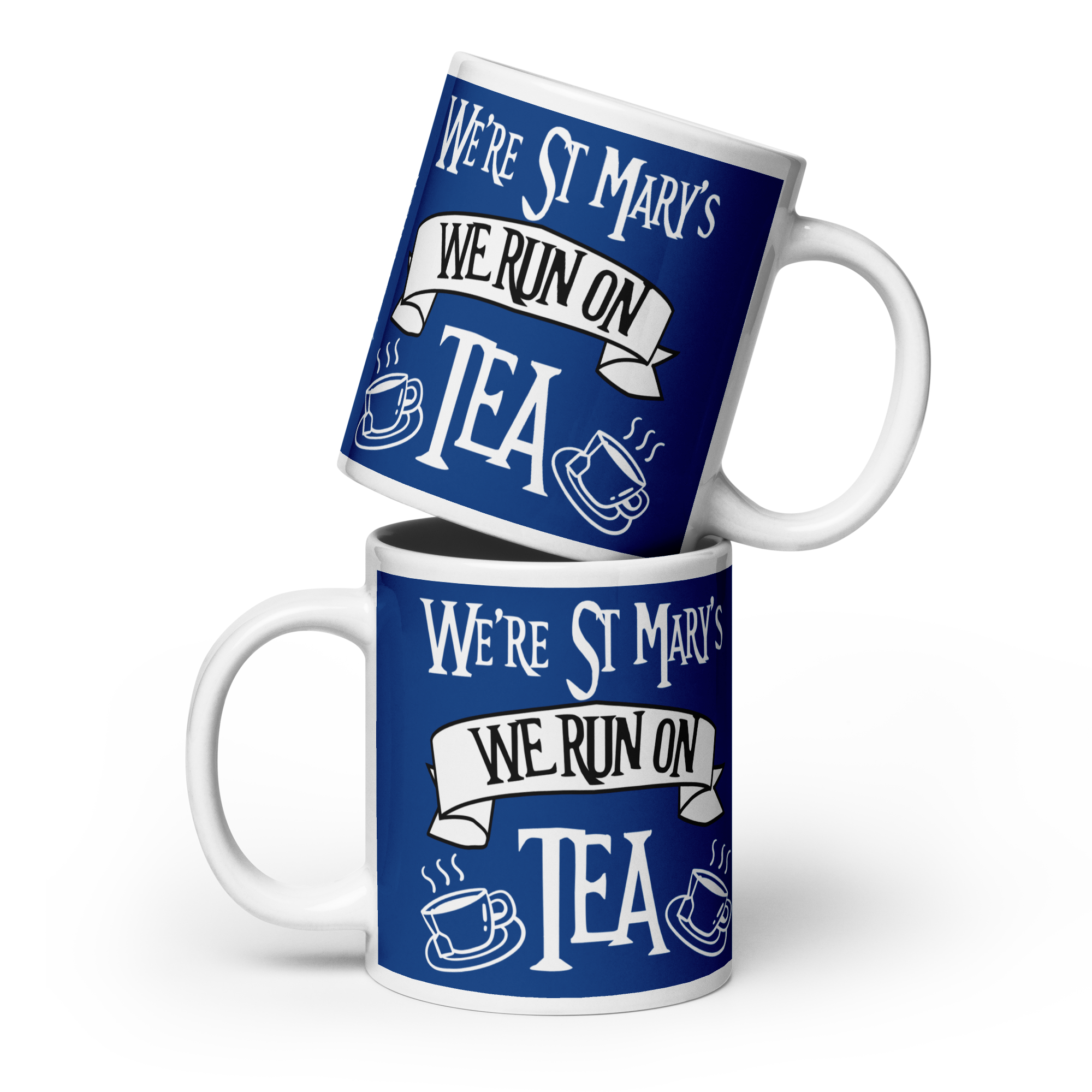 We run on tea! Glossy mug in 3 sizes
