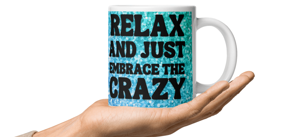 Relax! Glossy mug in 3 sizes