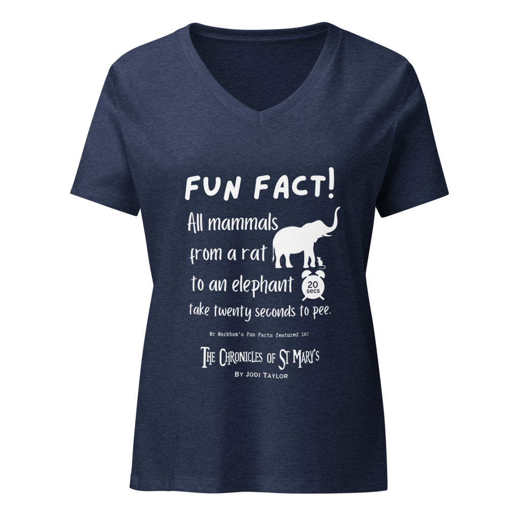 Fun Fact Pee! Women’s relaxed v-neck t-shirt (up to 2XL)