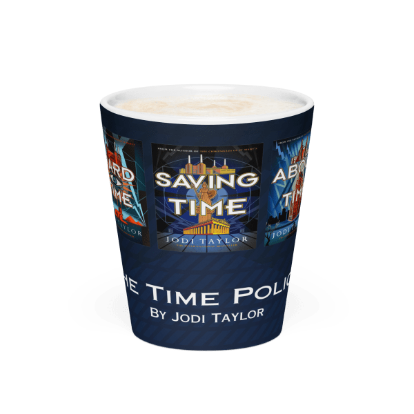 Time Police Book Titles Latte mug