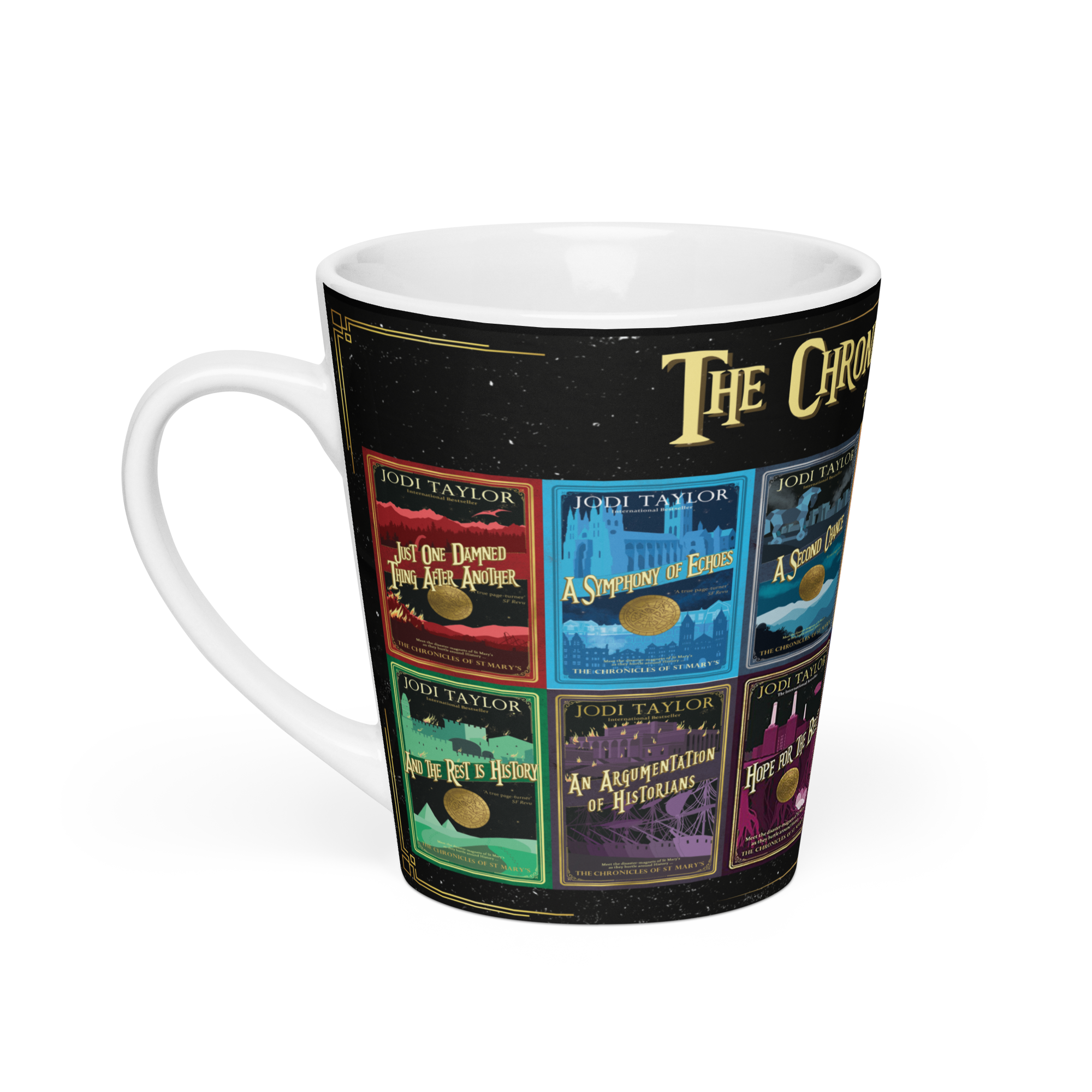 Chronicles of St Mary's Book Titles Latte mug - Image 2