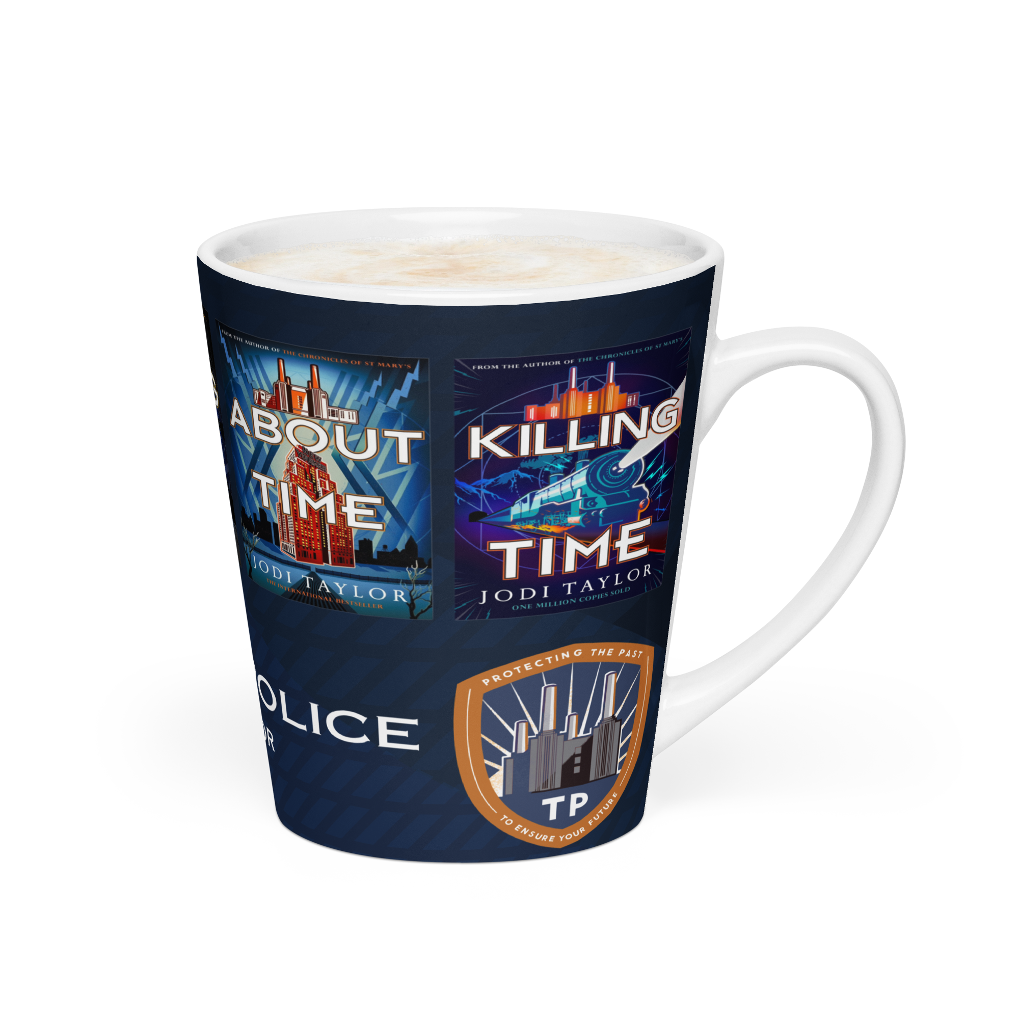 Time Police Book Titles Latte mug - Image 3