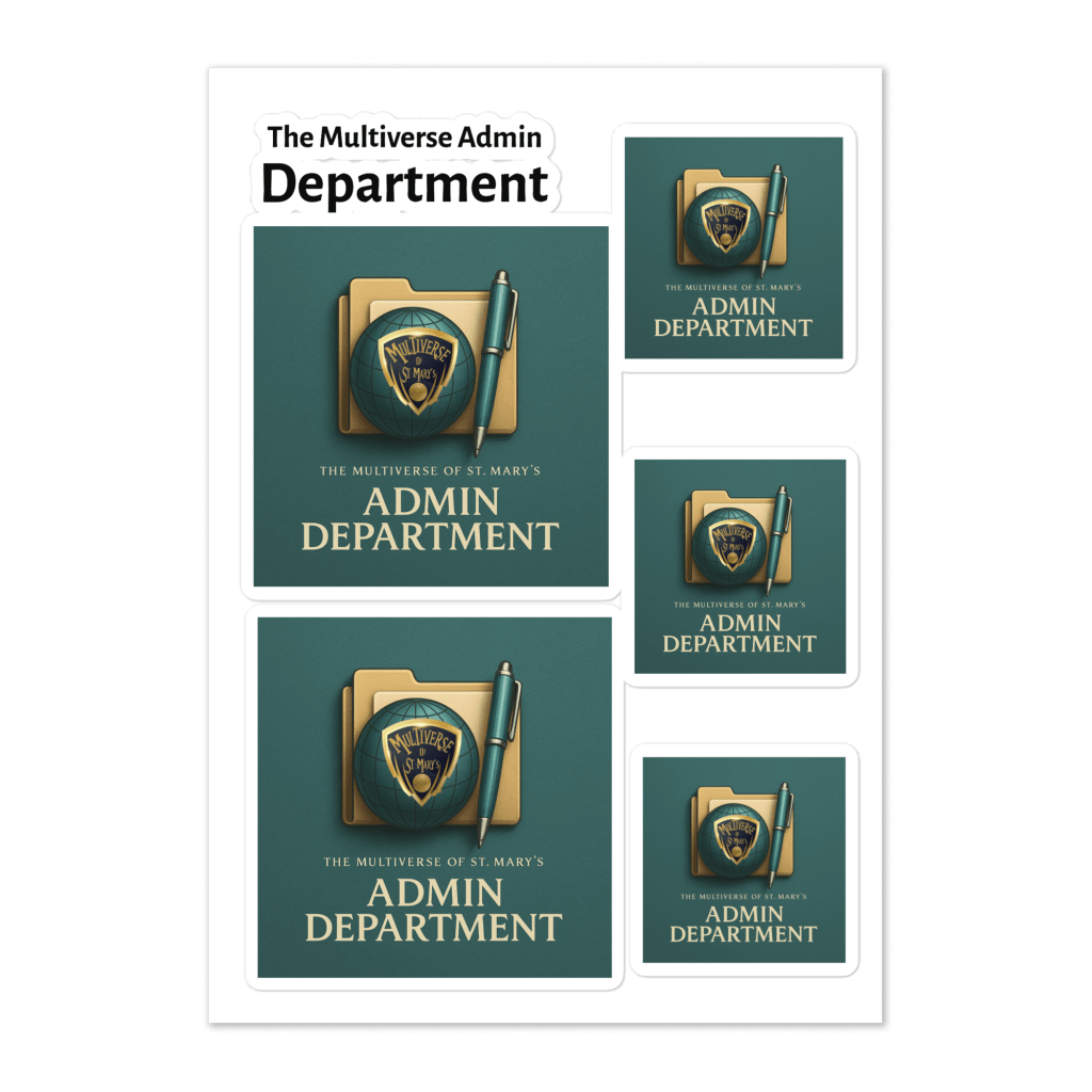 Multiverse Admin Department Sticker sheet