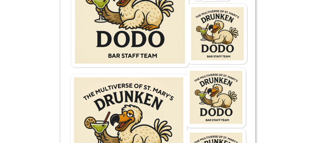 Drunken Dodo Bar Staff Team Sticker sheet