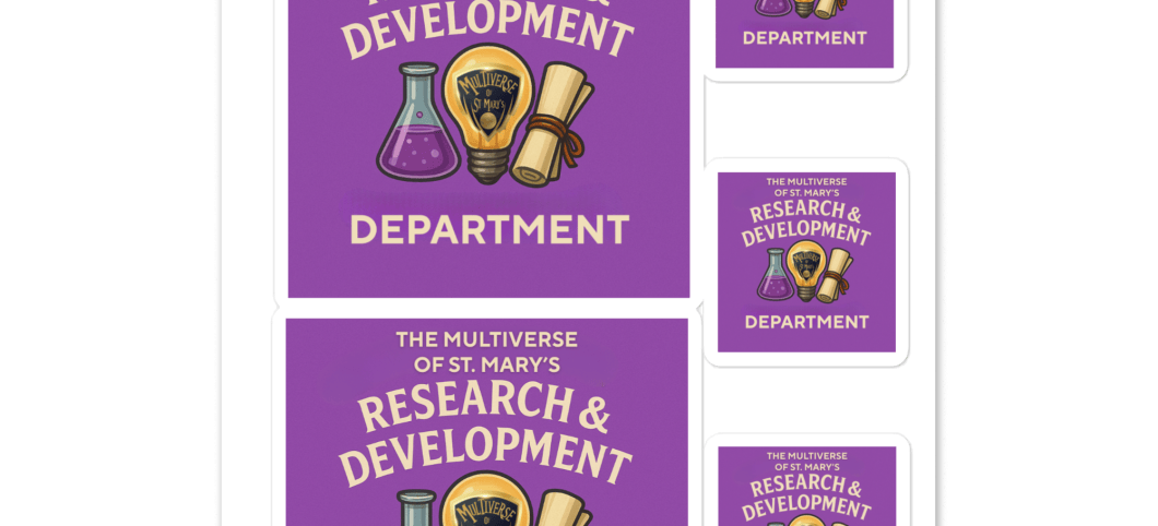 Multiverse R&D Department Sticker sheet