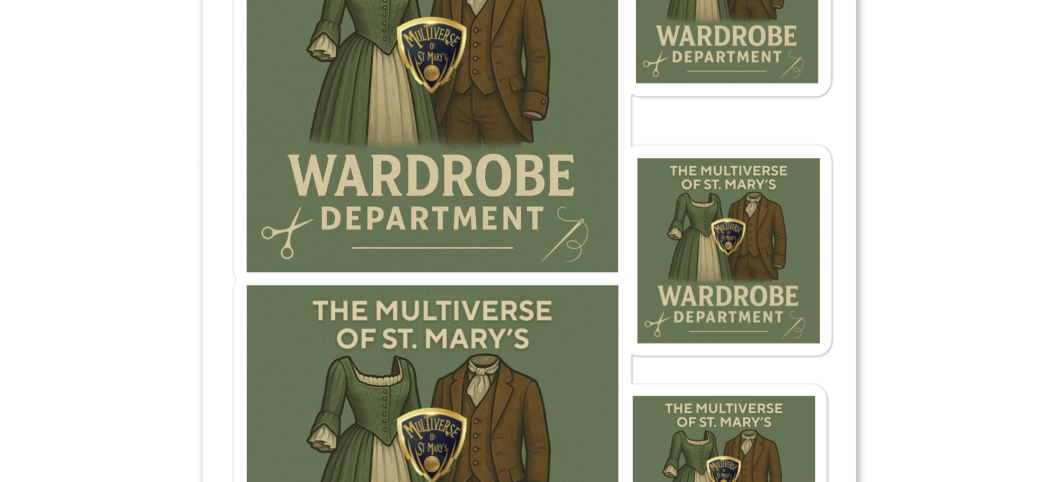 Multiverse Wardrobe Department Sticker sheet