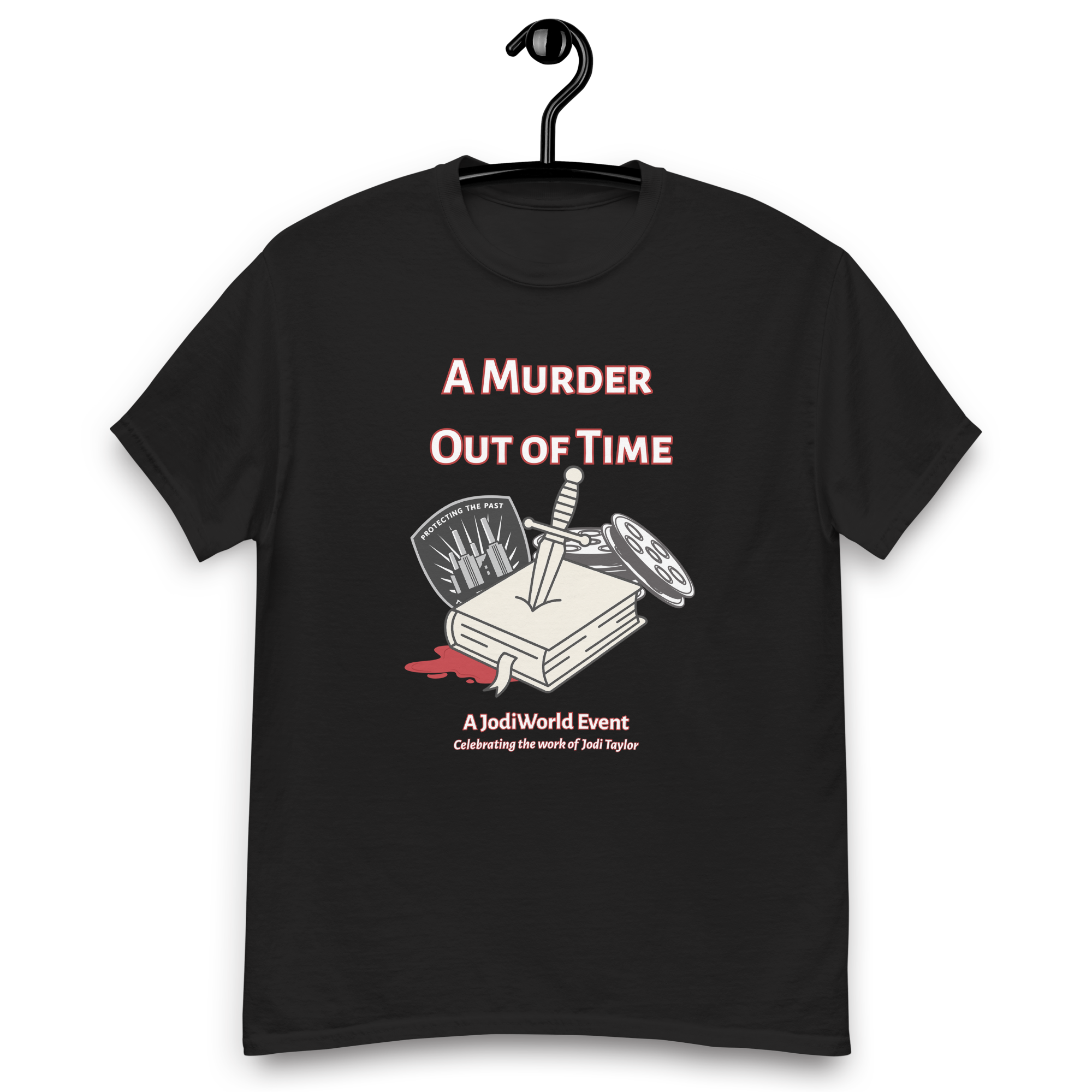 A Murder Out of Time - Unisex classic tee (Gildan) Up to 5XL in Dark Colours - Image 2
