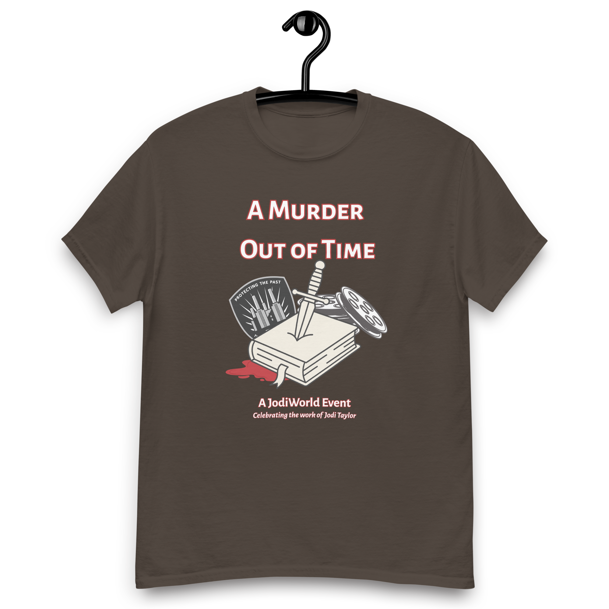 A Murder Out of Time - Unisex classic tee (Gildan) Up to 5XL in Dark Colours - Image 6