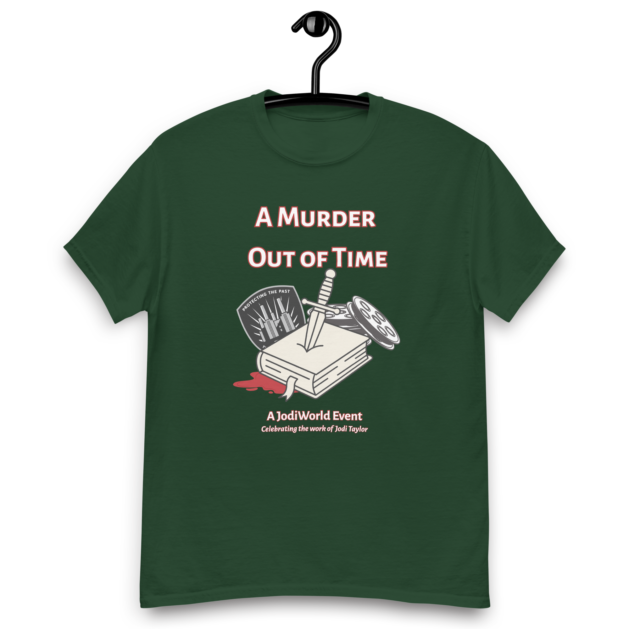 A Murder Out of Time - Unisex classic tee (Gildan) Up to 5XL in Dark Colours - Image 5