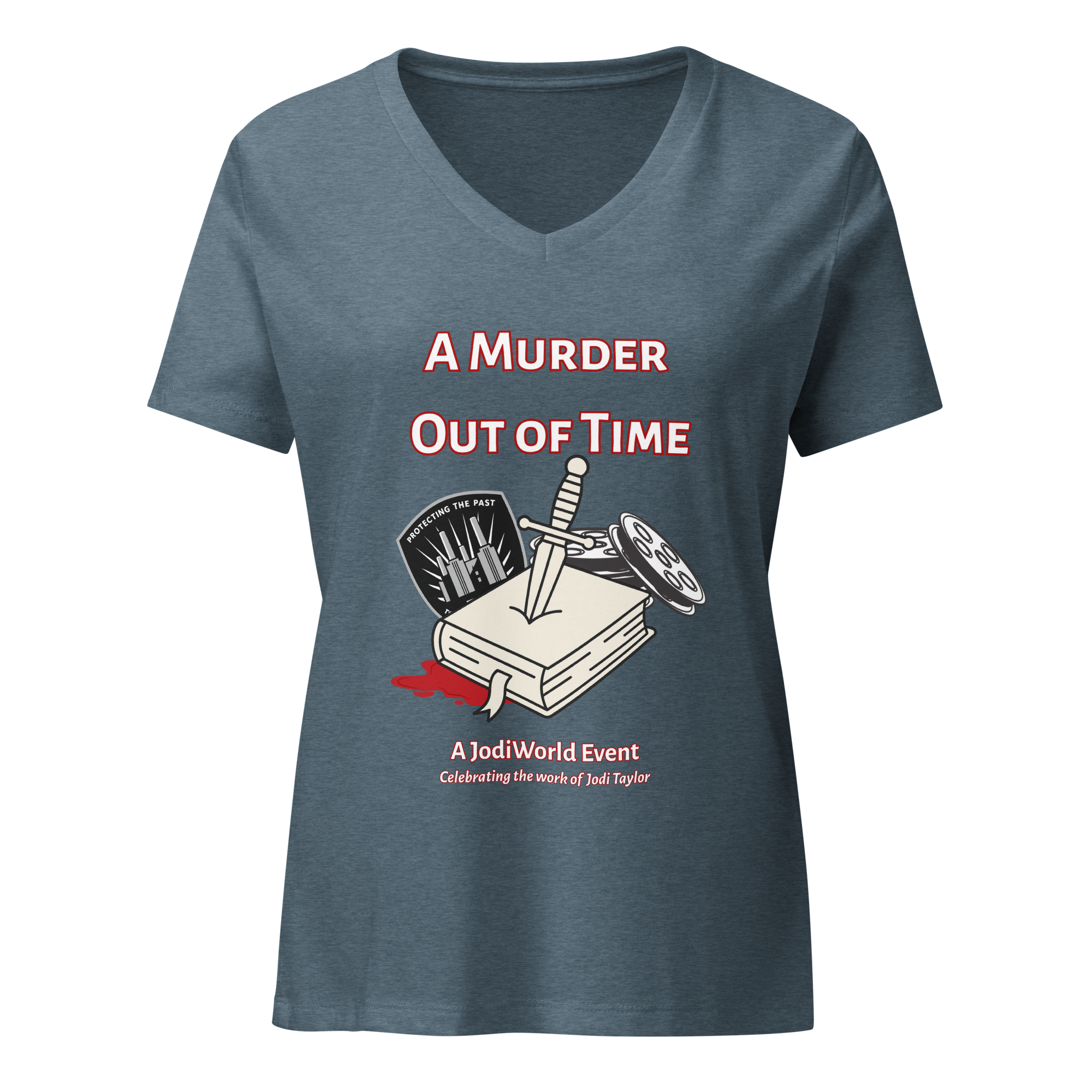 A Murder Out of Time - Women’s relaxed v-neck t-shirt - Image 2
