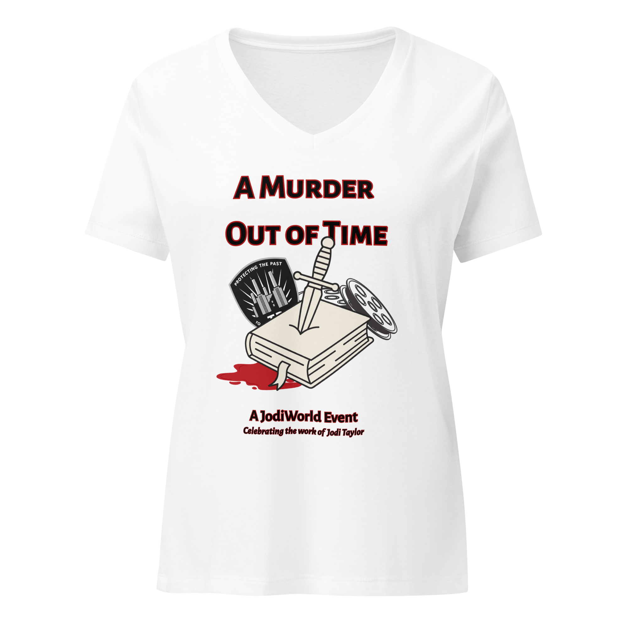 A Murder Out of Time - Women’s relaxed v-neck t-shirt - Image 6
