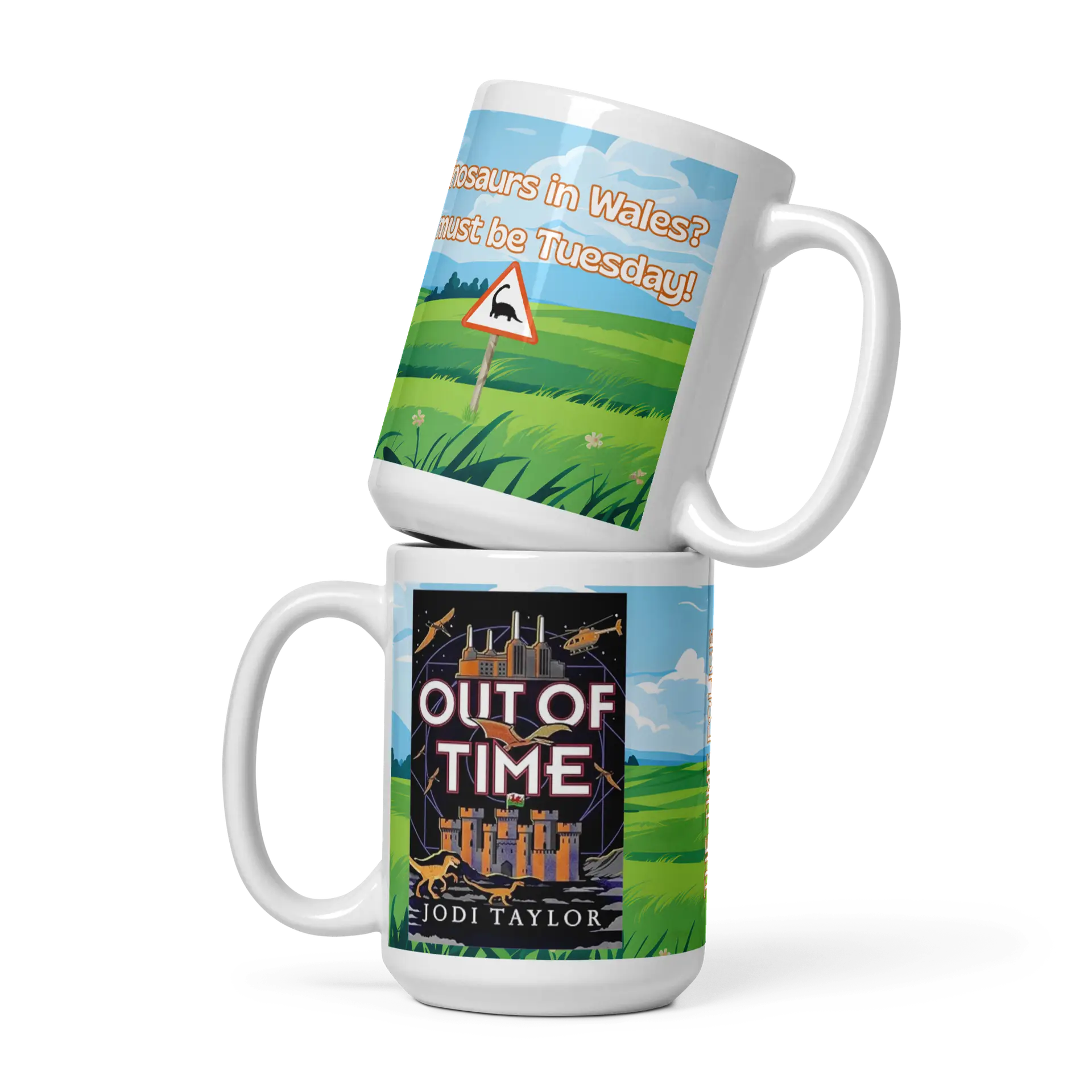Out of Time - Dinosaurs in Wales - glossy mug in 3 sizes - Image 3