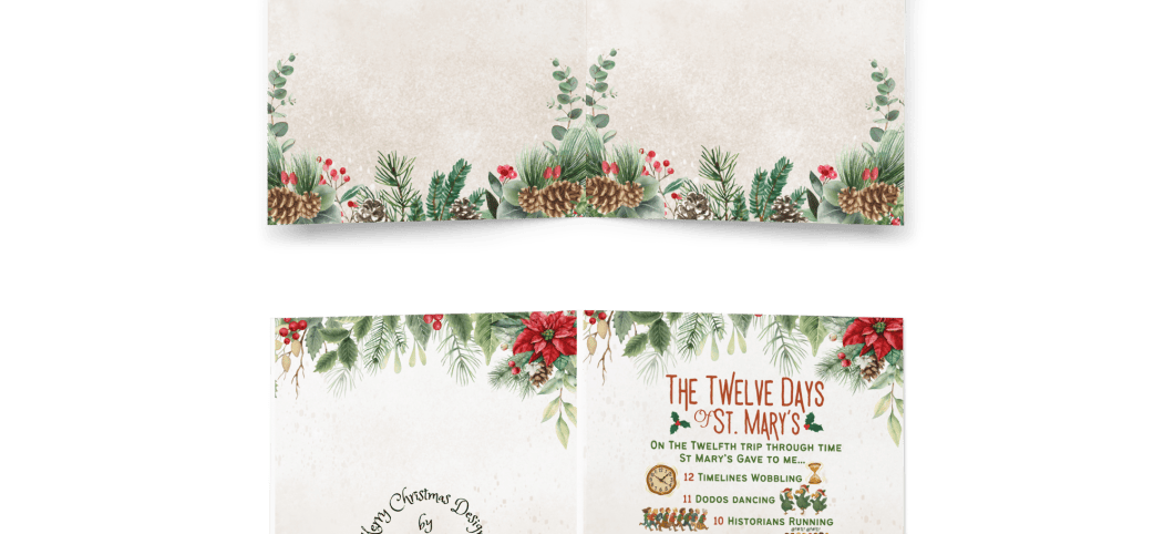 The 12 St Mary's Day's of Christmas - Greeting card Version 1 (in 3 sizes)