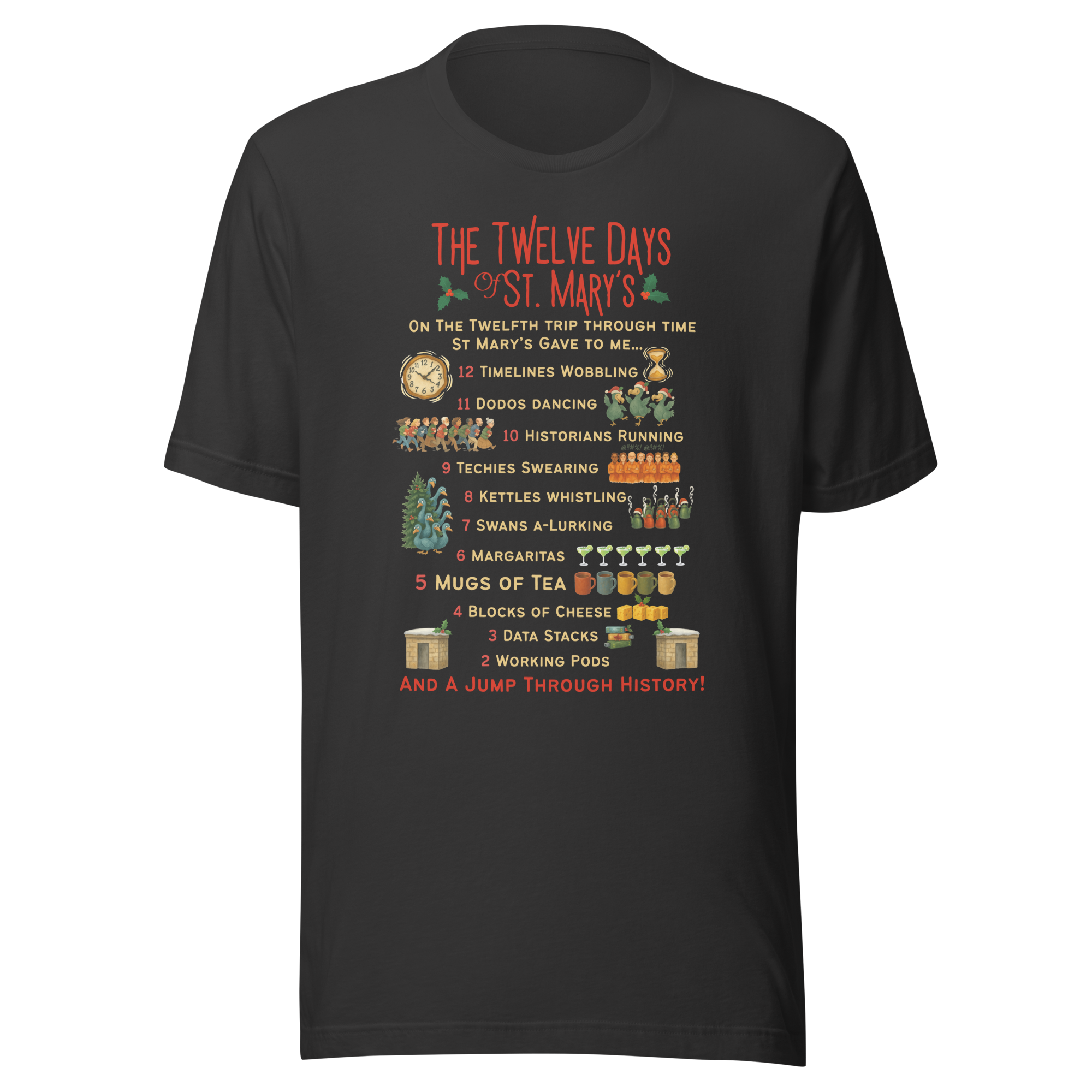 The 12 Days of St Mary's - Unisex t-shirt in dark colours (up to 5XL) - Image 7