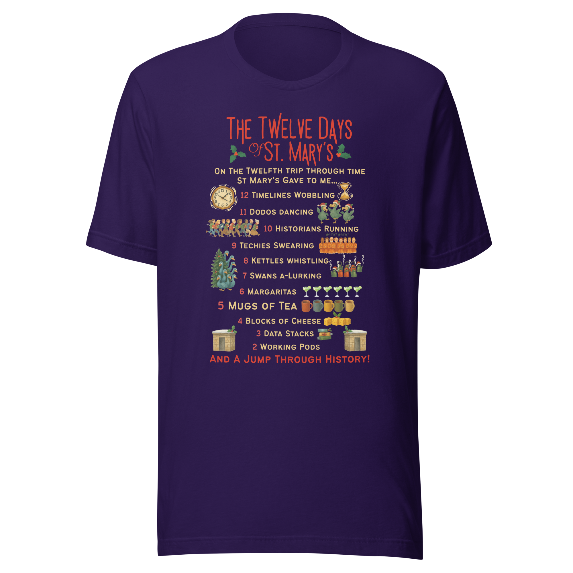 The 12 Days of St Mary's - Unisex t-shirt in dark colours (up to 5XL)