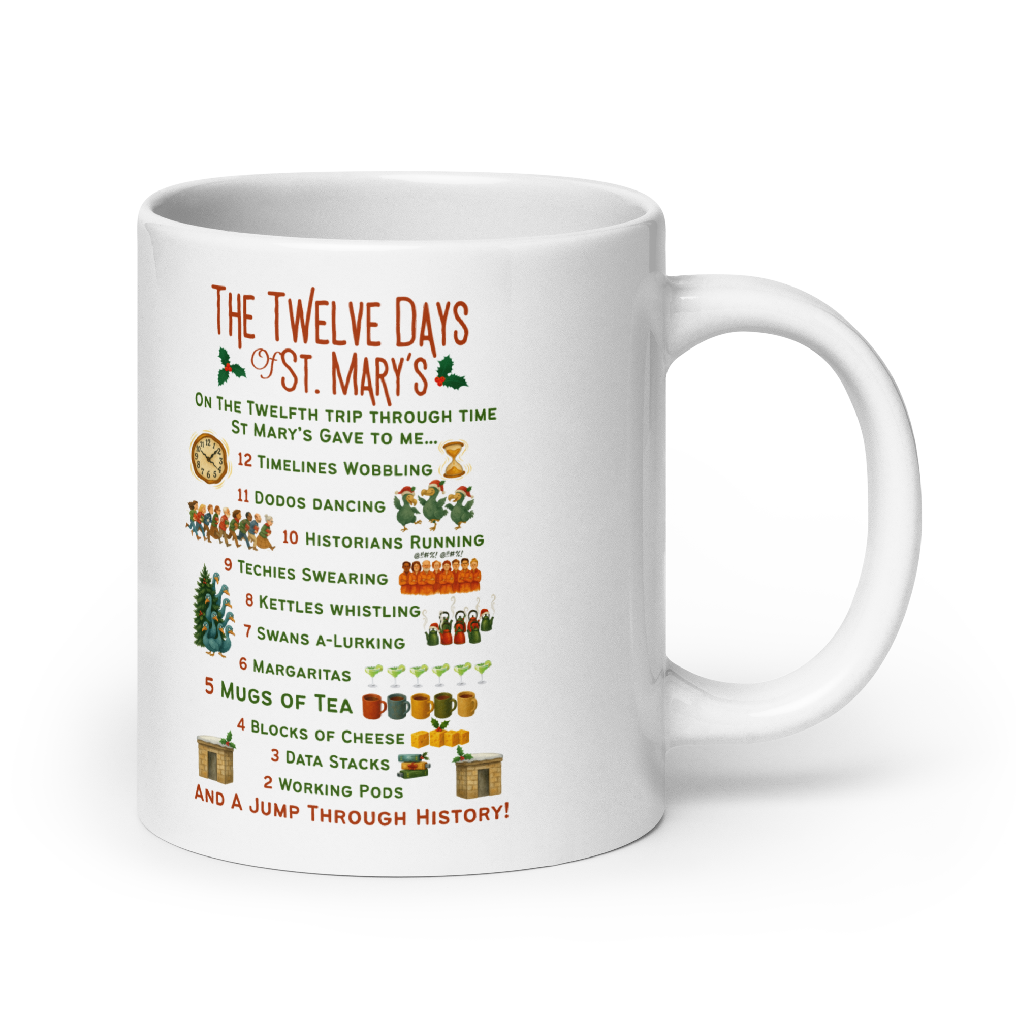 12 Days of St Mary's - White glossy mug in 3 Sizes
