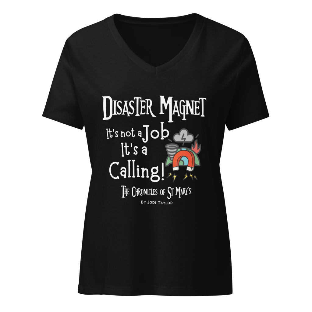 Disaster Magnet Women’s relaxed v-neck t-shirt (up to 2XL)