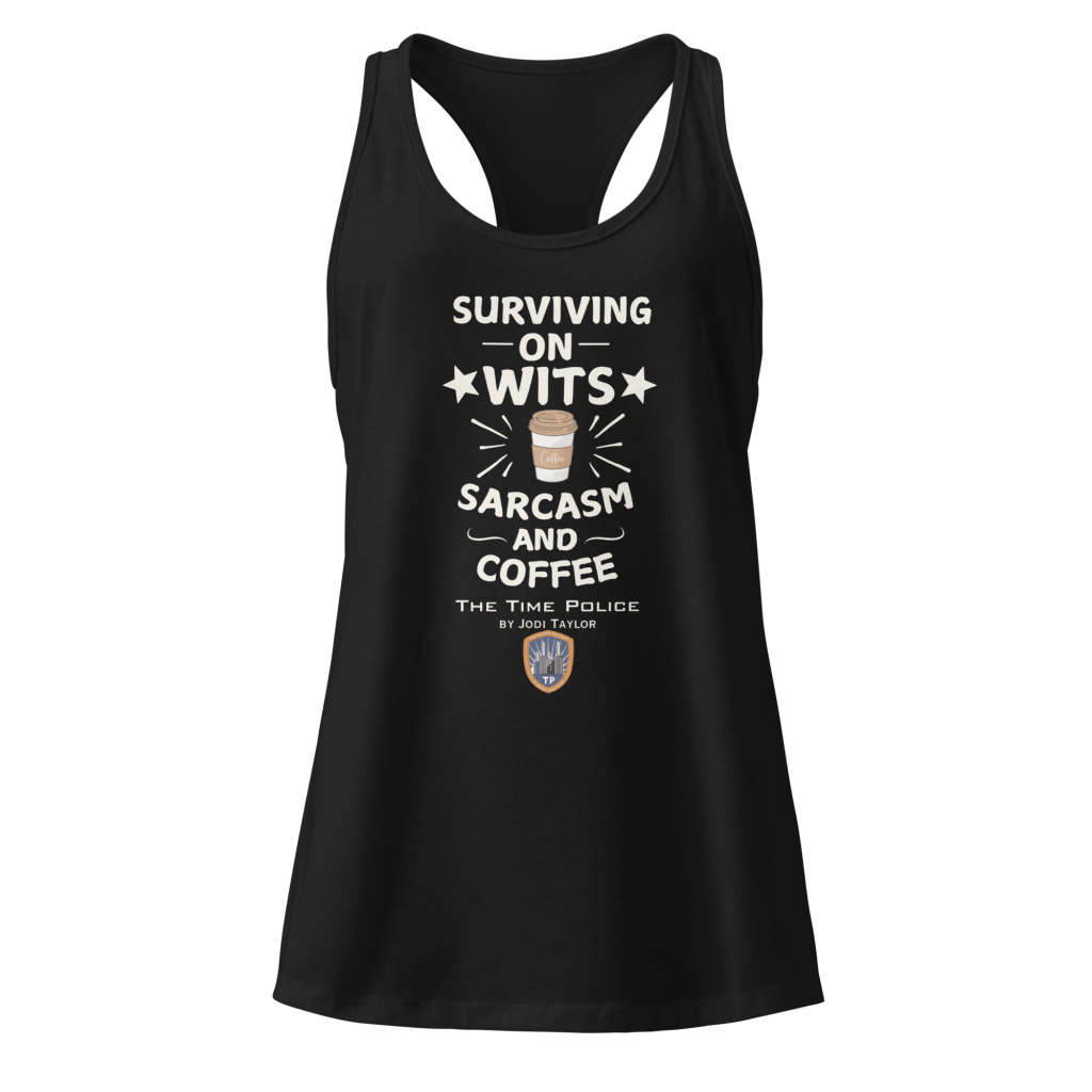 Surviving on Wits - Women’s fitted racerback tank top