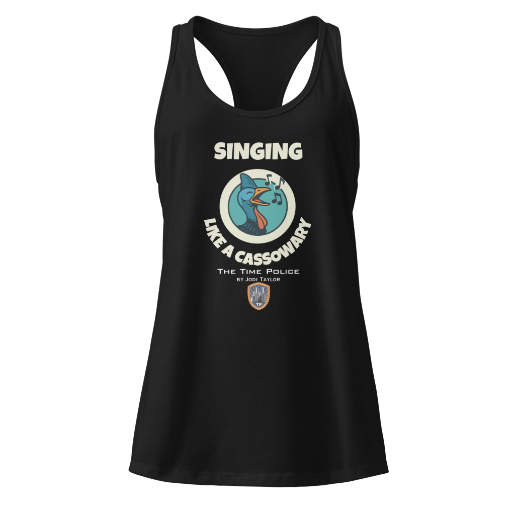 Singing like a Cassowary - Women’s fitted racerback tank top